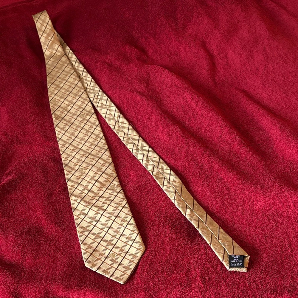 Versace Gold Checkered Men's Tie